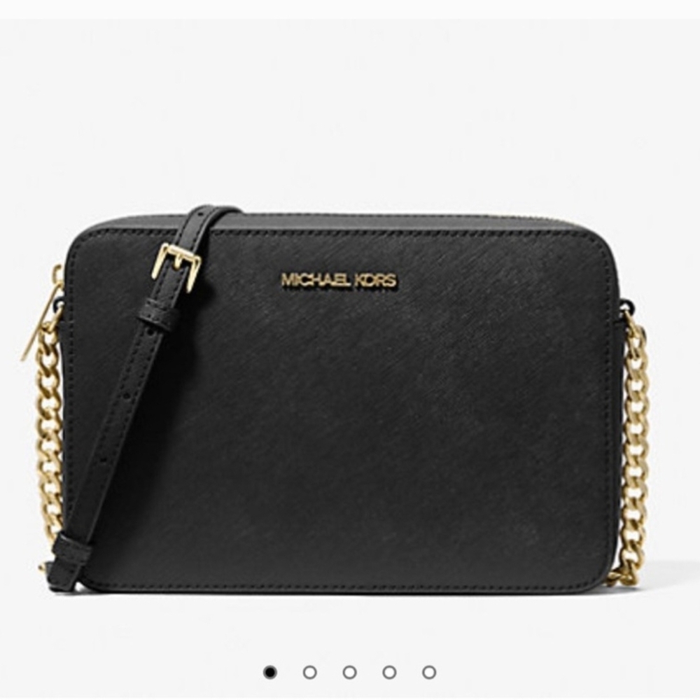 Michael Kors Black Crossbody with Gold Accents